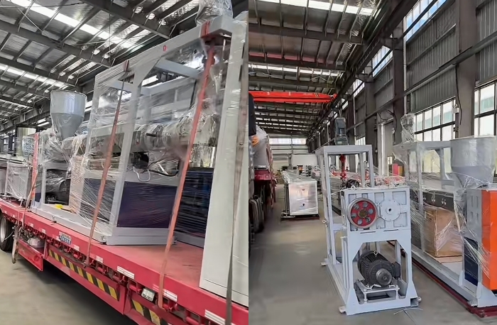 Three lines filament extruder ready for shipment