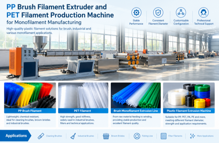 PP Brush and PET Filament Production Machine for Monofilament Manufacturing